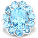 8.77 Carat Genuine Swiss Blue Topaz .925 Sterling Silver Ring-3