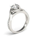 14k White Gold Split Band Round Bypass Diamond Engagement Ring (1 1/8 cttw)-3