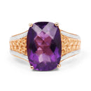 14K Rose Gold Plated 7.57 Carat Genuine Amethyst .925 Sterling Silver Ring-3