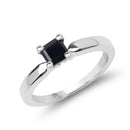 0.63 Carat Genuine Black Sapphire .925 Sterling Silver Ring-1