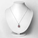 3.90 Carat Genuine Pink Tourmaline and White Diamond 14K White Gold Pendant-2
