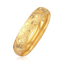 Classic Floral Carved Bangle in 14k Yellow Gold (13.5mm)-1