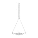 .925 Sterling Silver Diamond Cushion Frame Heart-Sides Twist 4â€-10â€ Adjustable Bolo Tennis Bolo Bracelet (I-J Color, I3 Clarity)-1