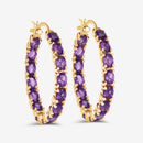 4.80 Carat Genuine Amethyst .925 Sterling Silver Earrings-3