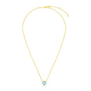 14k Yellow Gold 17 inch Necklace with Cushion Blue Topaz-3