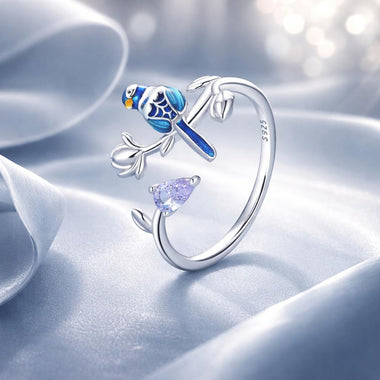 925 Silver Enamel & Paved CZ Ring for Unisex - 0