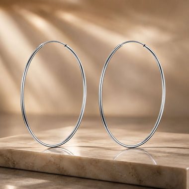 925 Sterling Silver Plated White Gold Earrings 3.0cm for Women - 0