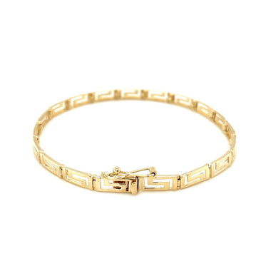 14k Yellow Gold Greek Fret Design Fancy Bracelet - 0