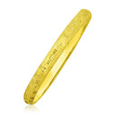10k Yellow Gold Greek Pattern Textured Bangle-1