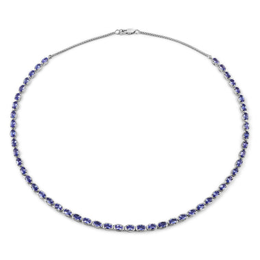 10.00 Carat Genuine Tanzanite .925 Sterling Silver Necklace - 0