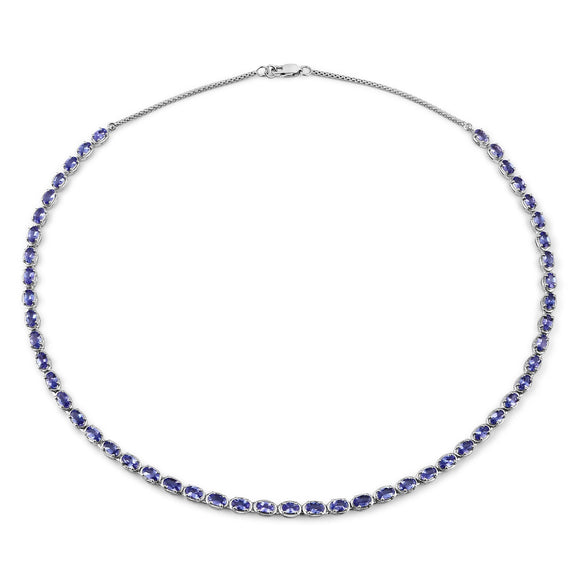 10.00 Carat Genuine Tanzanite .925 Sterling Silver Necklace