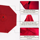 11ft Cantilever Hanging Umbrella 8 Rib Replacement Canopy Jockey Red-3