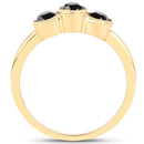 1.16 Carat Genuine Black Diamond .925 Sterling Silver Ring-2