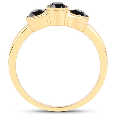 1.16 Carat Genuine Black Diamond .925 Sterling Silver Ring - 0