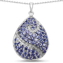 4.72 Carat Genuine Tanzanite .925 Sterling Silver Pendant-1
