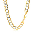 8.2 mm 14k Two Tone Gold Pave Curb Chain-3