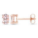 18K Rose Gold Plated 0.80 Carat Genuine Morganite .925 Sterling Silver Earrings-2