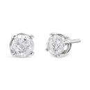 14K White Gold 3/4 Cttw Lab Grown Diamond 4-Prong Classic Stud Earrings (F-G Color, VS2-SI1 Clarity)-1