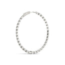 Oval Shape Two Sided Diamond Hoop Earrings in 14k White Gold (2 cttw)-2