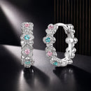 925 Sterling Silver Earrings with CZ and White Gold Plating-2