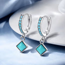 S925 Sterling Silver Turquoise Earrings - 2.1*0.7cm for Women-1