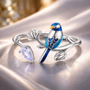 925 Silver Enamel & Paved CZ Ring for Unisex-1