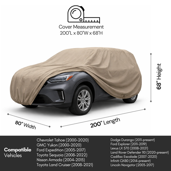SUV Car Cover Large 200"L