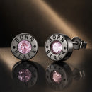 925 Sterling Silver Earrings with Black Gold Plating and CZ-1