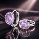 925 Sterling Silver Earrings with Transparent Glass, 12x7mm, for Women-2