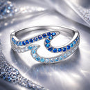 925 Sterling Silver Size 6.0 White Gold Plated CZ Ring for Women-1