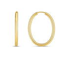 14k Yellow Gold Endless Oval Hoop Earrings(2x25mm)-1