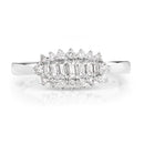 0.37 Carat Genuine White Diamond 14K White Gold Ring (E-F Color, VS-SI Clarity)-3