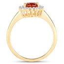 1.87 Carat Genuine Spessartite Garnet and White Diamond 14K Yellow Gold Ring-2