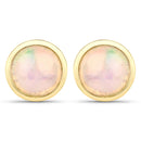 1.00 Carat Genuine Ethiopian Opal .925 Sterling Silver Earrings-1