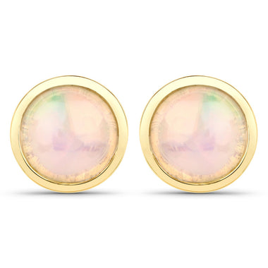 1.00 Carat Genuine Ethiopian Opal .925 Sterling Silver Earrings