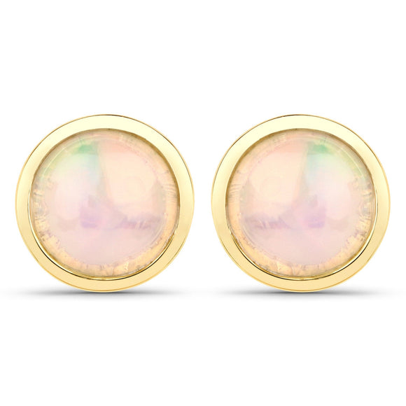 1.00 Carat Genuine Ethiopian Opal .925 Sterling Silver Earrings