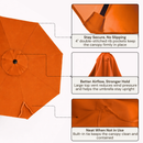 11ft Cantilever Hanging Umbrella 8 Rib Replacement Canopy Tuscan Orange-3