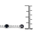 6.21 Carat Genuine Blue Sapphire and White Zircon .925 Sterling Silver Bracelet-3
