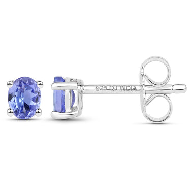 0.40 Carat Genuine Tanzanite .925 Sterling Silver Earrings - 0