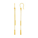 Textured Bar Long Drop Earrings in 14k Yellow Gold-1