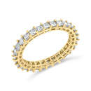 14K Yellow Gold 2.00 Cttw Shared Prong Set Princess Cut Diamond Eternity Band Ring (J-K Color, SI1-SI2 Clarity) - Ring Size 7-1