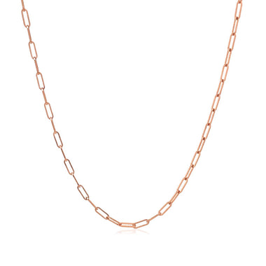 14K Rose Gold Fine Paperclip Chain (1.5mm) - 0