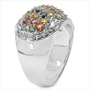 2.75 Carat Genuine Multi Sapphire .925 Sterling Silver Ring-3