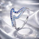 925 Sterling Silver Size 6.0 White Gold Plated CZ Ring for Women-2