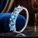 925 Sterling Silver Ring with White Gold Plating for Women, Size 6.0-1
