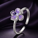 925 Sterling Silver Pavé Set CZ Enamel White Gold Plated Nano Opal Pendant Ring-1