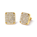 14K Yellow Gold 1/2 Cttw Diamond Square Shaped Composite Cluster Stud  Earrings (I-J Color, I1-I2 Clarity)-2