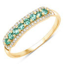 0.35 Carat Genuine Zambian Emerald and White Diamond 14K Yellow Gold Ring-1