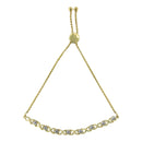 10K Yellow Gold over .925 Sterling Silver 1/10 Cttw Diamond Heart and X-Link 6â€-9â€ Adjustable Bolo Bracelet (H-I Color, I2-I3 Clarity)-1