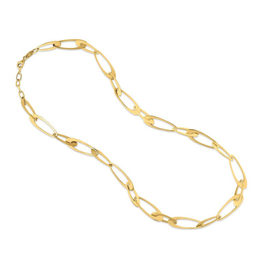 14K Yellow Gold Italian Oval Links Necklace - 0